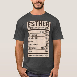 Esther Nutrition Facts Name Nickname Alias Title F T-Shirt