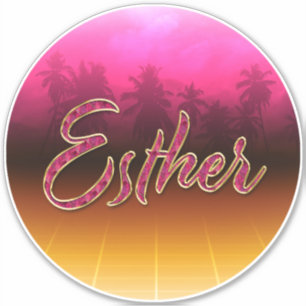 Esther Vorname Name golden pink Aufkleber Sticker