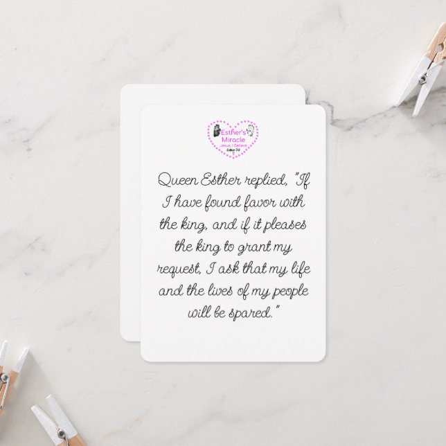 Esther's Miracle Stationary with Envelopes Invitation (Front/Back In Situ)