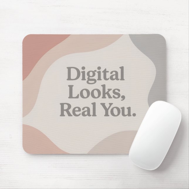 Esthetic Pastel Abstract Shapes Digital Look Mouse Pad (With Mouse)