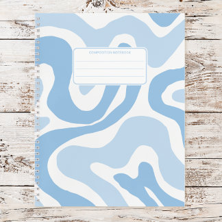 Esthetic Pastel Wavy Liquid Swirl Composition Notebook