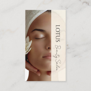 Esthetician Beautician Beige QR Code & Photo Business Card