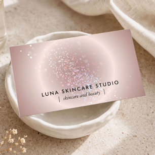 Esthetician Celestial Glow Blush Pink Luxury Business Card