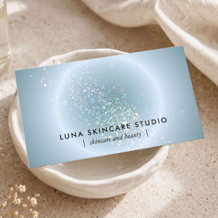 Esthetician Celestial Glow Modern Dusty Blue Business Card