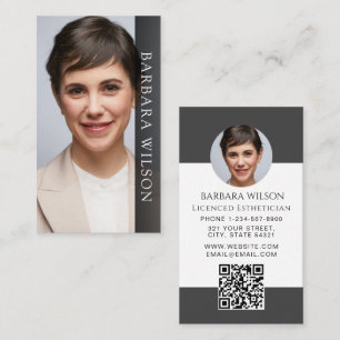 Esthetician Med Spa Luxury Beauty qr code Business Card