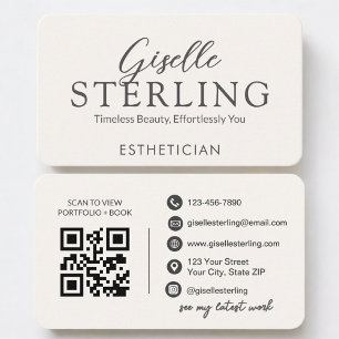 Esthetician Neutral QR Code Business Card