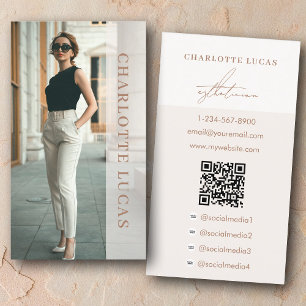 Esthetician Spa Luxury Beauty Real Estate Beige Business Card