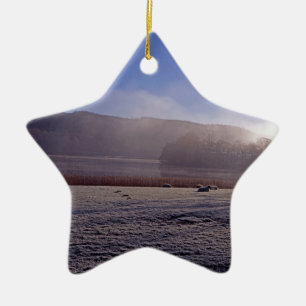 Esthwiate Water Winter Holiday Card Poster Photo B Ceramic Tree Decoration