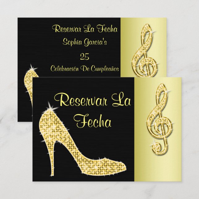 Estilete Eorado Y Clave De Sol 25th Save The Date (Front/Back)
