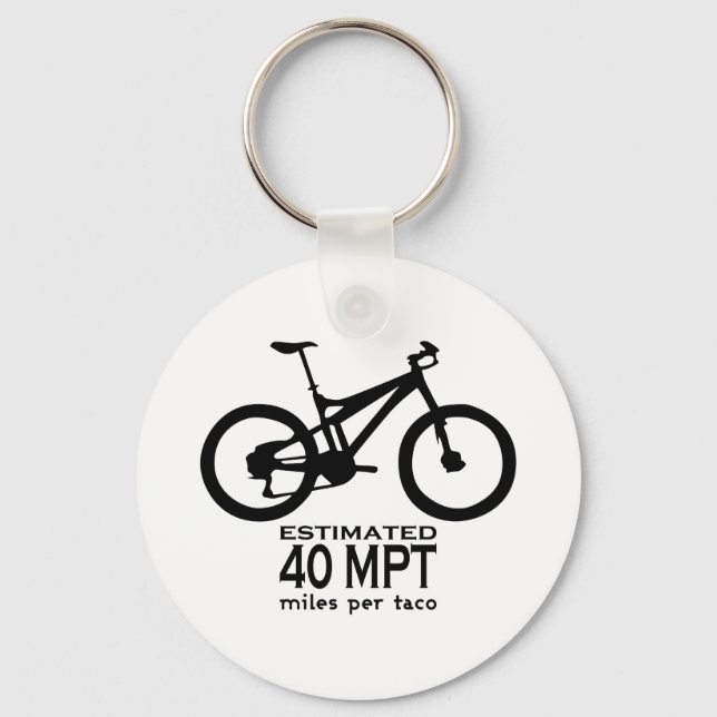 Estimated 40 Miles Per Taco Key Ring (Front)