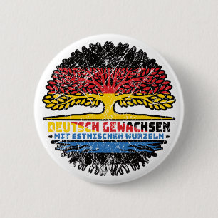 Estland Estnisch Deutsch Deutschland Baum Wurzel 6 Cm Round Badge