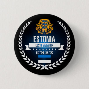 Estonia 6 Cm Round Badge