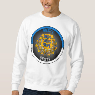Estonia Coat of Arms Circle Shape  Sweatshirt