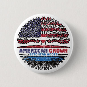 Estonia Estonian American USA Tree Roots Flag 6 Cm Round Badge