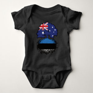 Estonia Estonian Australian Australia Tree Roots Baby Bodysuit
