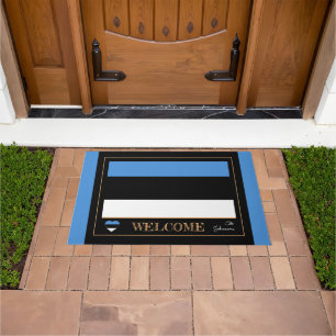 Estonia & Estonian Flag house mats/sports Welcome Doormat