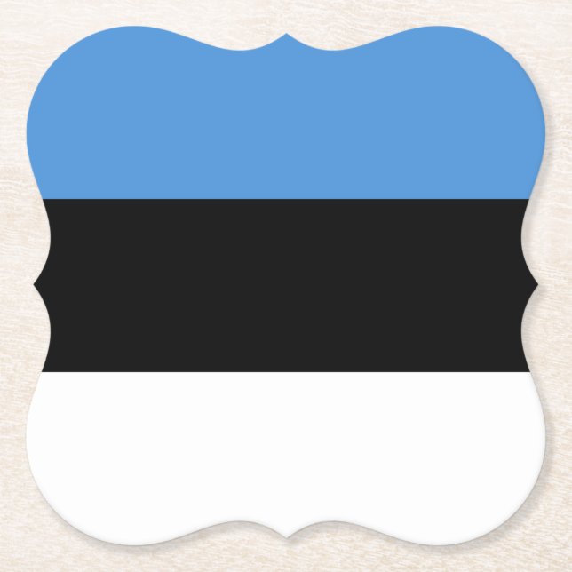 Estonia (Estonian) Flag Paper Coaster (Front)