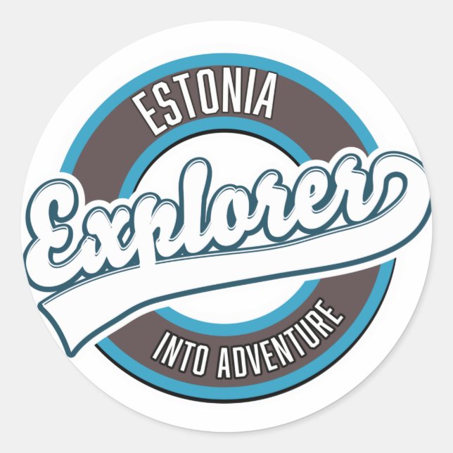 Estonia Explorer into adventure  Classic Round Sticker (Front)