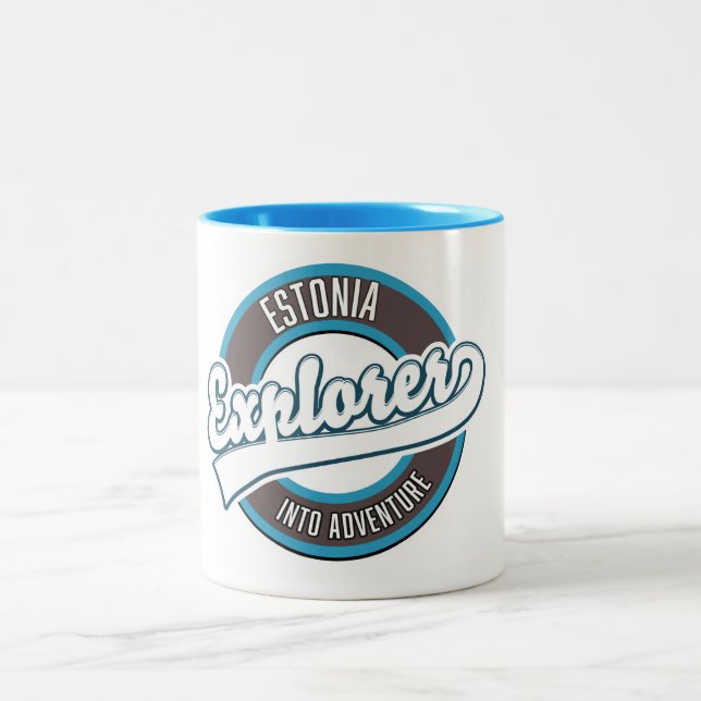 Estonia Explorer into adventure  Two-Tone Coffee Mug (Center)