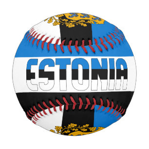 Estonia Flag and Coat of Arms Patriotic Baseball