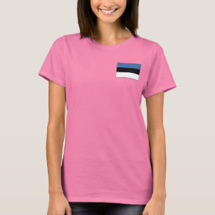 Estonia Flag and Map dk T-Shirt