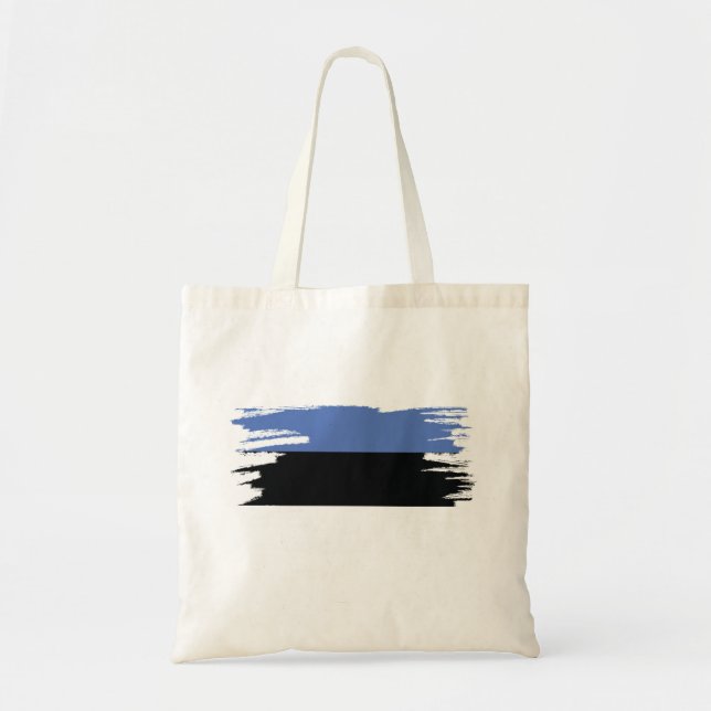 Estonia Flag Brush Art Tote Bag (Front)