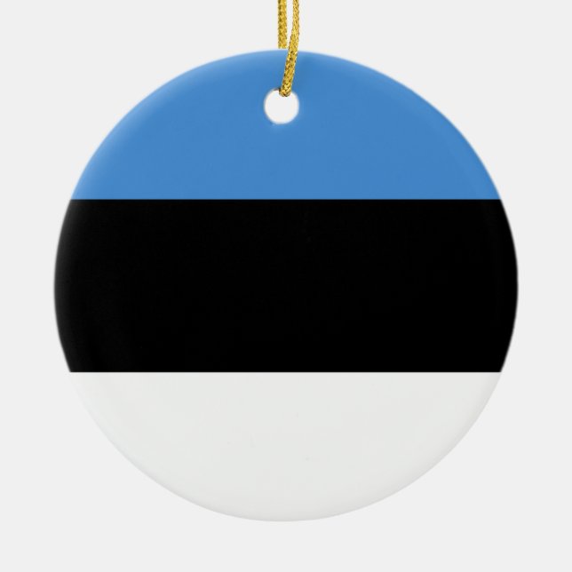 Estonia Flag Ceramic Tree Decoration (Front)