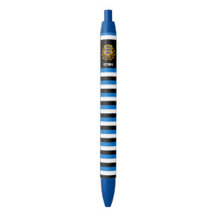Estonia Flag Cute Patriotic Black Ink Pen