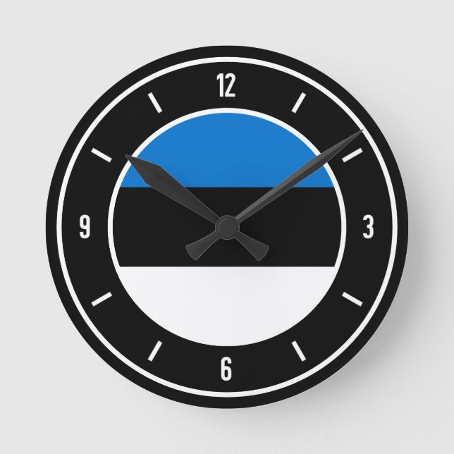 Estonia Flag Elegant Round Clock (Front)