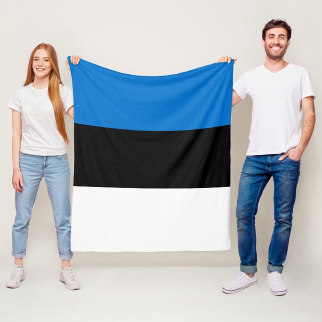 Estonia flag fleece blanket (In Situ)