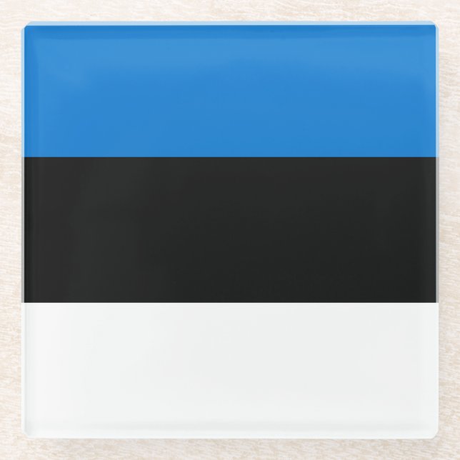 Estonia Flag Glass Coaster (Front)