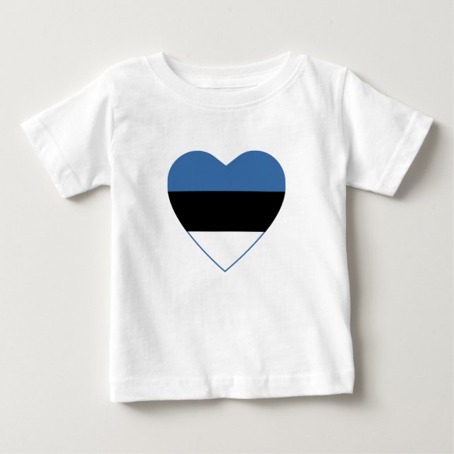 Estonia Flag Heart T-Shirt (Front)