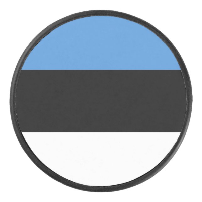 Estonia Flag Hockey Puck (Front)