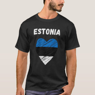 Estonia Flag Holiday Estonia Heart Estonian Flag T-Shirt