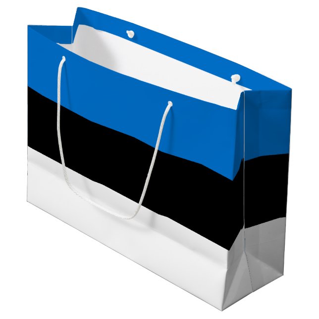 Estonia Flag Large Gift Bag (Front Angled)
