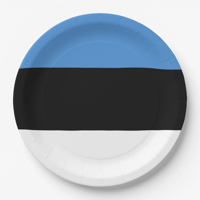 Estonia Flag Paper Plate (Front)