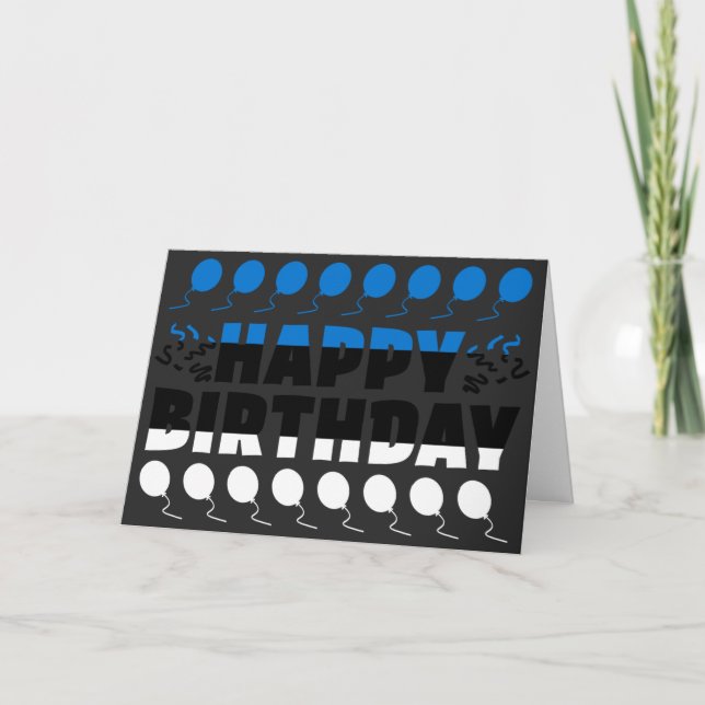 Estonia Flag Patriotic Birthday Card (Front)