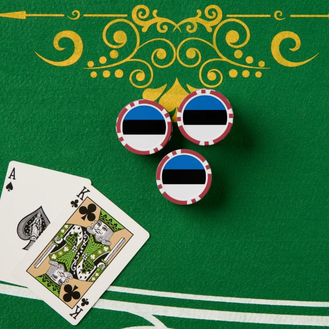 Estonia flag poker chips (Poker Table (Stack))