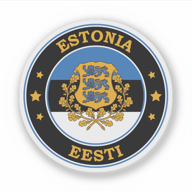 Estonia Flag Round Circle Emblem (Front)