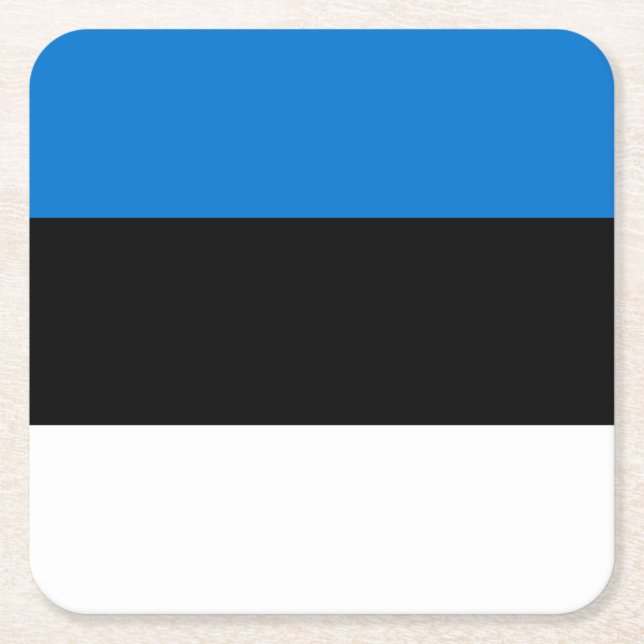 Estonia Flag Square Paper Coaster (Front)