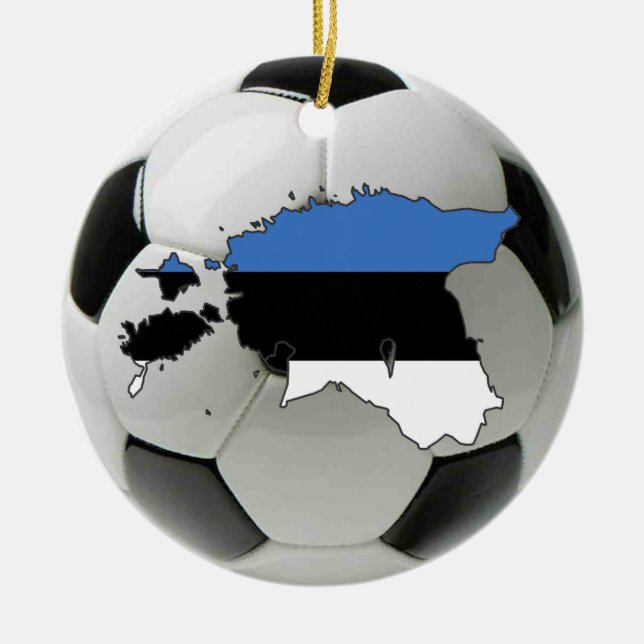 Estonia football soccer ornament (Front)
