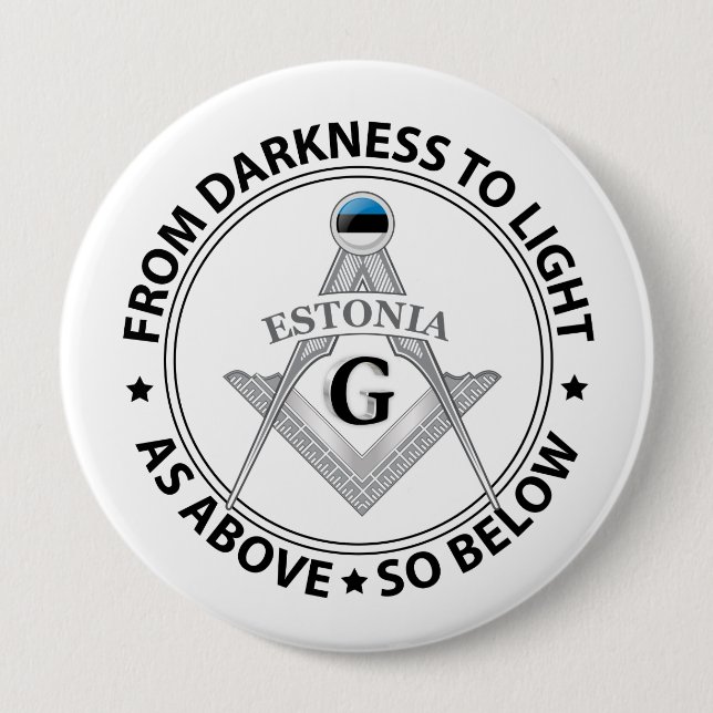 Estonia freemasonry sign 10 cm round badge (Front)