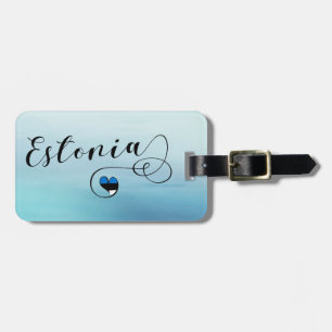 Estonia Heart Luggage Tag, Estonian Flag Tag