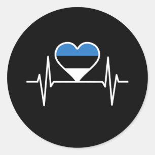 Estonia Heartbeat Estonia Flag Classic Round Sticker