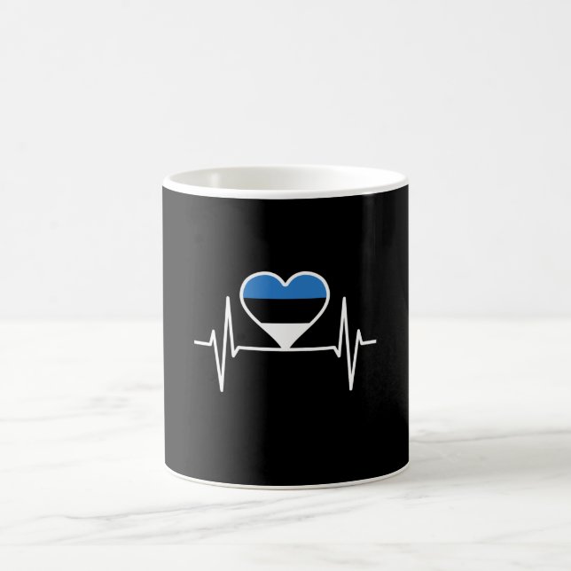 Estonia Heartbeat Estonia Flag Coffee Mug (Center)