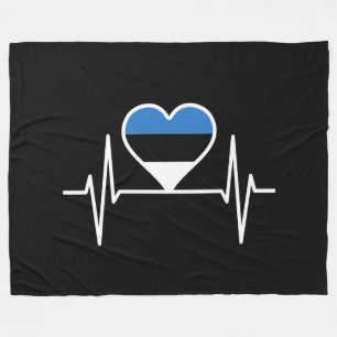 Estonia Heartbeat Estonia Flag Fleece Blanket