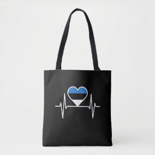 Estonia Heartbeat Estonia Flag Tote Bag