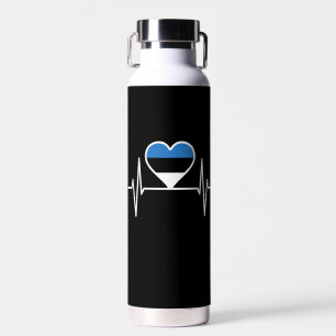 Estonia Heartbeat Estonia Flag Water Bottle