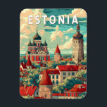 Estonia Illustration Travel Art Vintage Magnet<br><div class="desc">Estonia retro vector travel design.  From the Art Deco charm of Asmara to the vibrant coral reefs of the Dahlak Archipelago,  Eritrea offers a fascinating and off-the-beaten-path travel experience.</div>