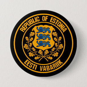 Estonia Round Emblem 7.5 Cm Round Badge